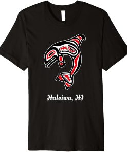 Native Haleiwa Hawaii Red Orca Killer Whale Premium T-Shirt