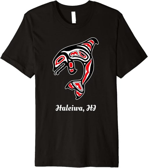 Native Haleiwa Hawaii Red Orca Killer Whale Premium T-Shirt