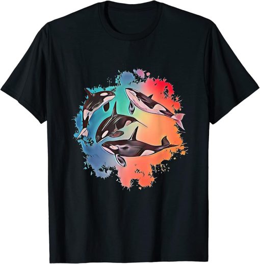 Orca Motif Whale Predator Animals Design Orcas T-Shirt