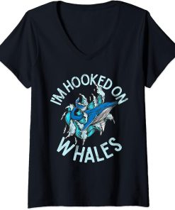 Womens Whales Watch Dolphin Pottwhal Funny Saying Orca Whale V-Neck T-Shirt