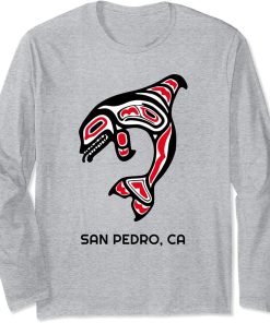 San Pedro, California Native American Orca Killer Whale Long Sleeve T-Shirt