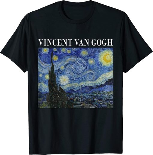 Starry Night by Vincent van Gogh | Famous Painting T-Shirt